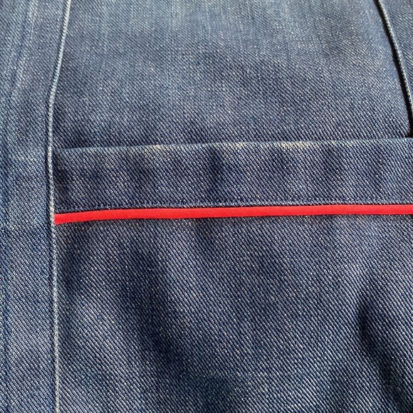 jean tote red quilted interior - Picture 2 of 7